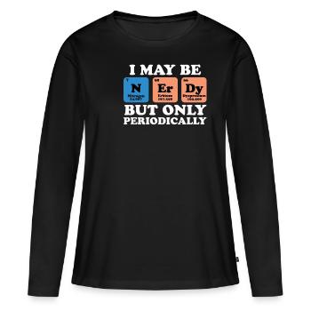 Tableau périodique de Nerdy - T-shirt manches longues Premium bio Femme - noir - Devant - Julia (174cm)