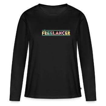 Freelancer Painter - Frauen Premium Bio Langarmshirt - Schwarz - Vorne - Julia (174cm)