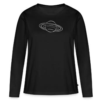 Saturne - T-shirt manches longues Premium bio Femme - noir - Devant - Julia (174cm)