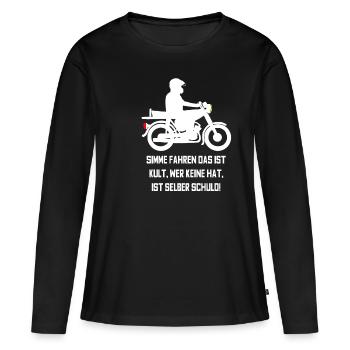 Simme driving that is cult, - Women's Premium Organic Long Sleeve Shirt - black - Front - Julia (174cm)