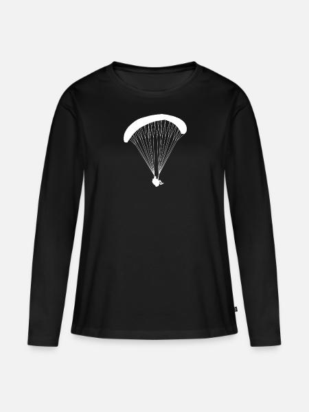 Gleitschirm - Frauen Premium Bio Langarmshirt - Schwarz