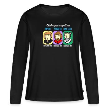 Shakespeare citation Spoiler Hamlet enseignant cadeau - T-shirt manches longues Premium bio Femme - noir - Devant - Julia (174cm)