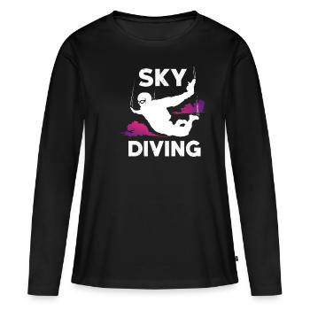 Parachutisme parachutisme - T-shirt manches longues Premium bio Femme - noir - Devant - Julia (174cm)