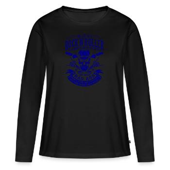 Rock´n´Roll Rockabilly Perfektes Leben Rocker - Frauen Premium Bio Langarmshirt - Schwarz - Vorne - Julia (174cm)