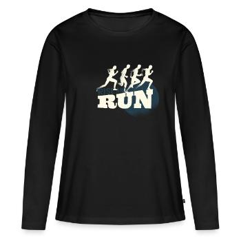 Run Run Run - Women's Premium Organic Long Sleeve Shirt - black - Front - Julia (174cm)