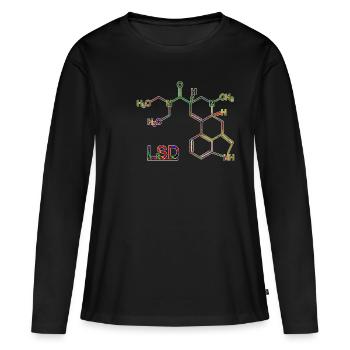 Molécule de médicament psychédélique acide LSD - T-shirt manches longues Premium bio Femme - noir - Devant - Julia (174cm)
