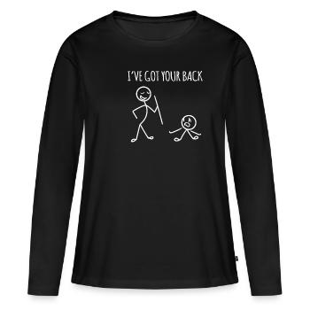 J’ai ton dos d’humour - T-shirt manches longues Premium bio Femme - noir - Devant - Julia (174cm)