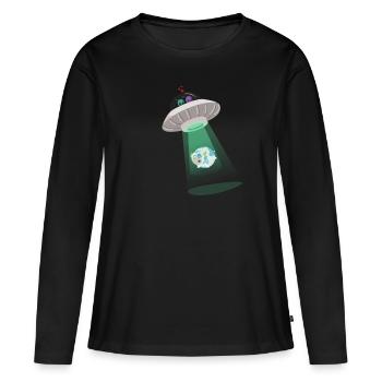 Alien abduction - T-shirt manches longues Premium bio Femme - noir - Devant - Julia (174cm)
