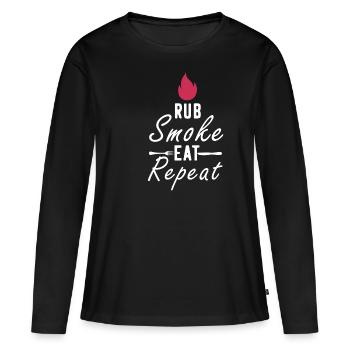 Barbecue barbecue barbecue barbecue saison barbecue fumée - T-shirt manches longues Premium bio Femme - noir - Devant - Julia (174cm)