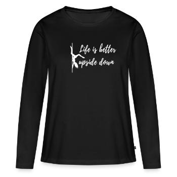 Pole dance - T-shirt manches longues Premium bio Femme - noir - Devant - Julia (174cm)