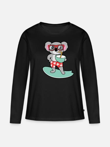Koala bear - Women's Premium Organic Long Sleeve Shirt - black