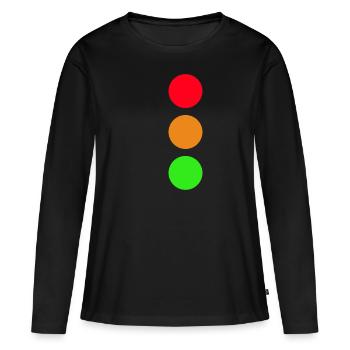 Ampel - Frauen Premium Bio Langarmshirt - Schwarz - Vorne - Julia (174cm)