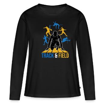 athlétisme - T-shirt manches longues Premium bio Femme - noir - Devant - Julia (174cm)