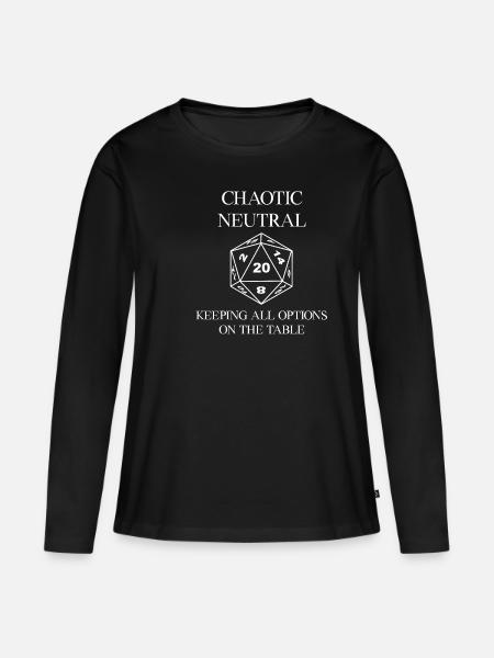 Chaotisch Neutral. - Frauen Premium Bio Langarmshirt - Schwarz