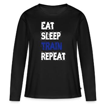 formation - T-shirt manches longues Premium bio Femme - noir - Devant - Julia (174cm)
