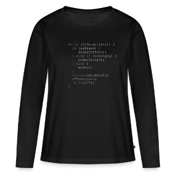 Programmation, programmeur et code de programme - T-shirt manches longues Premium bio Femme - noir - Devant - Julia (174cm)