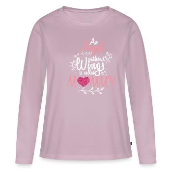 Angels without wings are called mamma - Women's Premium Organic Long Sleeve Shirt - dusky pink - Front - Julia (174cm)