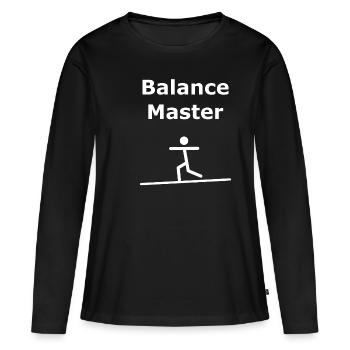 Balance balance! - T-shirt manches longues Premium bio Femme - noir - Devant - Julia (174cm)