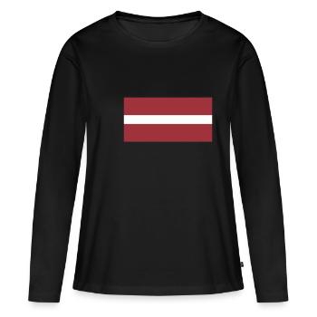 Drapeau Lettonie, drapeau de la Lettonie, drapeau de la Latvia - T-shirt manches longues Premium bio Femme - noir - Devant - Julia (174cm)