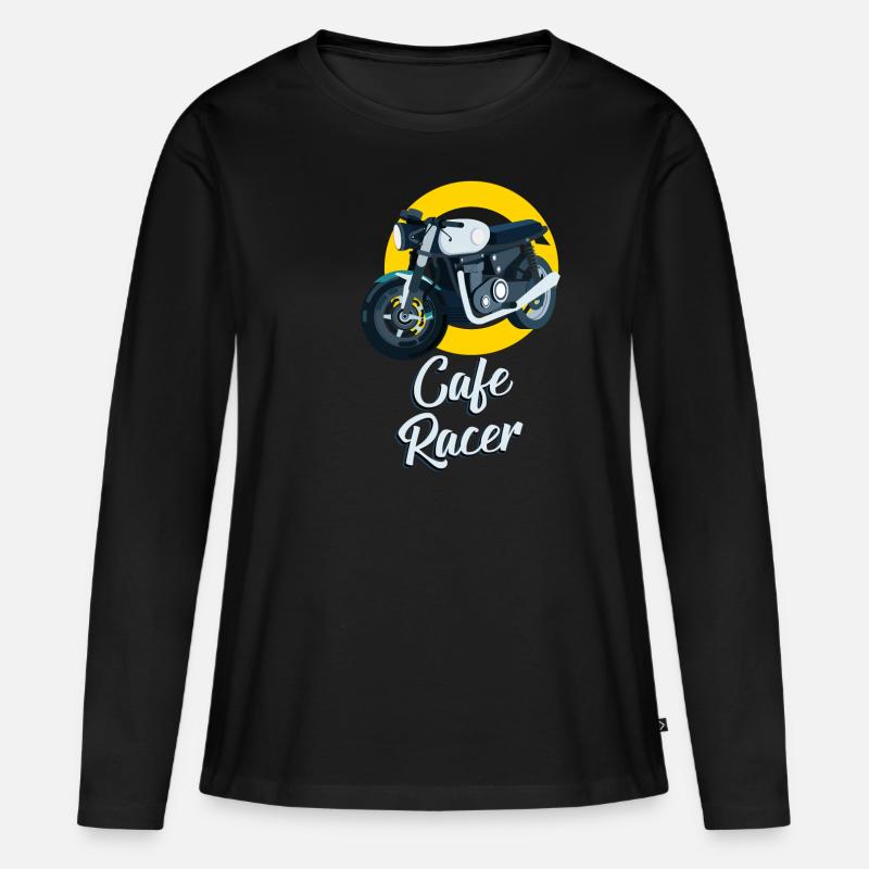 Motorrad - Frauen Premium Bio Langarmshirt - Schwarz
