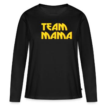 Fête des mères d'équipe - T-shirt manches longues Premium bio Femme - noir - Devant - Julia (174cm)