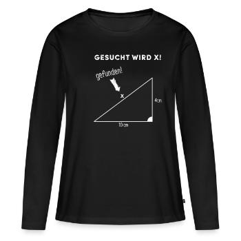 Gesucht Wird X Schule Mathe Lehrer Winkel Geschenk - Frauen Premium Bio Langarmshirt - Schwarz - Vorne - Julia (174cm)