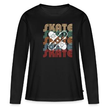 Skaters - skateboard, board, halfpipe - Women's Premium Organic Long Sleeve Shirt - black - Front - Julia (174cm)