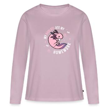 Axolotl student schoolgirl enrollment elementary school - Women's Premium Organic Long Sleeve Shirt - dusky pink - Front - Julia (174cm)