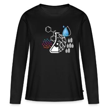 Brasserie de bière Brasserie Hop Griller Goasmaß - T-shirt manches longues Premium bio Femme - noir - Devant - Julia (174cm)