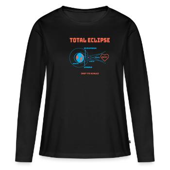 Eclipse totale de la Terre Système solaire éclipse lunaire - T-shirt manches longues Premium bio Femme - noir - Devant - Julia (174cm)