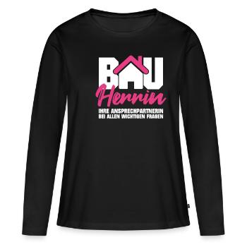 Gift for the owner - Women's Premium Organic Long Sleeve Shirt - black - Front - Julia (174cm)