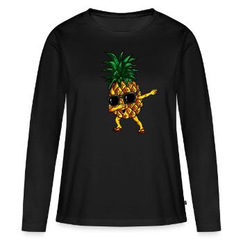Dabbende Pineapple Pineapple Dabbing Summer Gift - Women's Premium Organic Long Sleeve Shirt - black - Front - Julia (174cm)