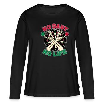 Fléchettes fléchettes fléchettes tournoi de fléchettes fléchettes vie fléchettes - T-shirt manches longues Premium bio Femme - noir - Devant - Julia (174cm)