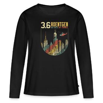 3 6 ROENTGEN KRAFTWERK AKW Not Great Not Terrible - Frauen Premium Bio Langarmshirt - Schwarz - Vorne - Julia (174cm)