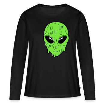 étranger - T-shirt manches longues Premium bio Femme - noir - Devant - Julia (174cm)