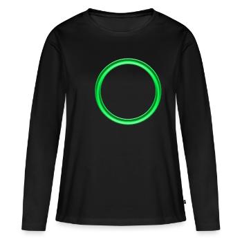 Anneau vert - T-shirt manches longues Premium bio Femme - noir - Devant - Julia (174cm)