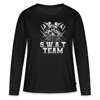 Forces spéciales tactiques de la police SWAT - T-shirt manches longues Premium bio Femme - noir - Devant - Julia (174cm)