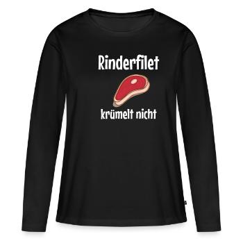 Beef fillet does not crumb - barbecue, grill - Women's Premium Organic Long Sleeve Shirt - black - Front - Julia (174cm)