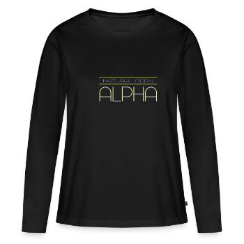 Alpha naturel - T-shirt manches longues Premium bio Femme - noir - Devant - Julia (174cm)
