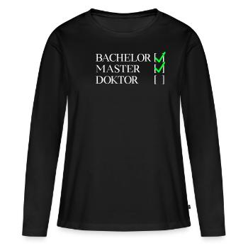 Docteur en licence | Masters Cadeaux - T-shirt manches longues Premium bio Femme - noir - Devant - Julia (174cm)