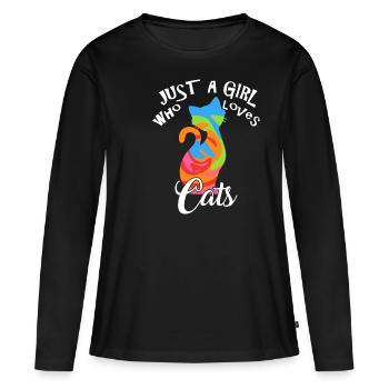 chats filles - T-shirt manches longues Premium bio Femme - noir - Devant - Julia (174cm)