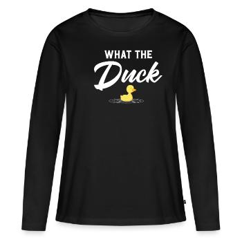 Ce que le canard - T-shirt manches longues Premium bio Femme - noir - Devant - Julia (174cm)