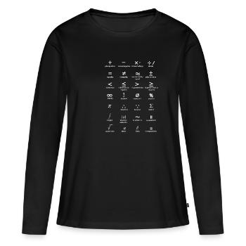 Algèbre mathématique mathématicien - T-shirt manches longues Premium bio Femme - noir - Devant - Julia (174cm)