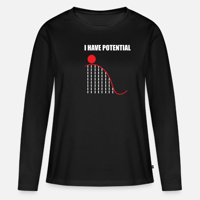 Physics nerd pun math potential gifts - Women's Premium Organic Long Sleeve Shirt - black