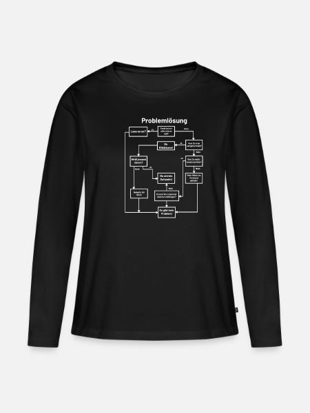 Lustig - Frauen Premium Bio Langarmshirt - Schwarz