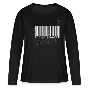 Barcode Geschenkidee - Frauen Premium Bio Langarmshirt - Schwarz - Vorne - Julia (174cm)