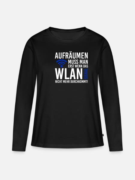 Lustig - Frauen Premium Bio Langarmshirt - Schwarz