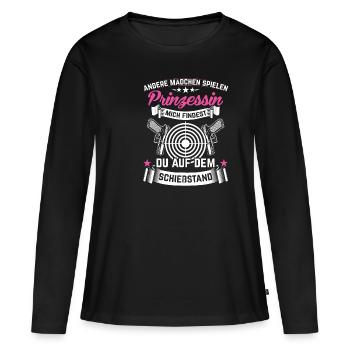 Schießstand Prinzessin Sportschießen Schießsport - Frauen Premium Bio Langarmshirt - Schwarz - Vorne - Julia (174cm)