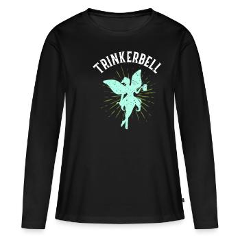 Trinkerbell Geschenk Brautshirt Trinken JGA Team F - Frauen Premium Bio Langarmshirt - Schwarz - Vorne - Julia (174cm)