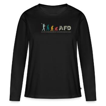 AFD Evolution Anti Racism Germany Against Ras - T-shirt manches longues Premium bio Femme - noir - Devant - Julia (174cm)